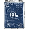 thumbnail image 3 of LHSHID Happy 60th Birthday Decorations Blanket Flannel Soft and Comfortable Anti static Bed Sofa Blanket 60x80in, 3 of 6