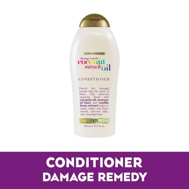OGX Extra Strength Damage Remedy   Coconut Miracle Oil Frizz Control Daily Conditioner, 25.4 fl oz