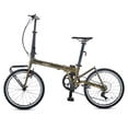 thumbnail image 1 of Birch 20 Inch Folding Bike for Adult Shimano 7 Speed with Front Storage Rack Dual V Brakes 100% Preinstalled, Green, 1 of 8