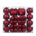 thumbnail image 2 of 48 Piezas Bola de Navidad Adornos Irrompibles Colgantes Esfera Decorativa Pp para Colgar Adecuado para Decoración Navidad Reuniones Fiesta Bodas Compromisos Regalos Familiares rojo, 2 of 8