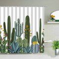 thumbnail image 2 of Cortina de ducha DEKAXID con diseño de hojas de palmera tropical, hojas de plantas verdes, calabaza, camión rojo, decoración navideña y de Halloween., 2 of 5