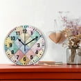 thumbnail image 2 of Yayeee 10" Wall Clock Battery Operated Quartz Round Silent Non-Ticking Home Decor, Colorful Geometric, 2 of 6