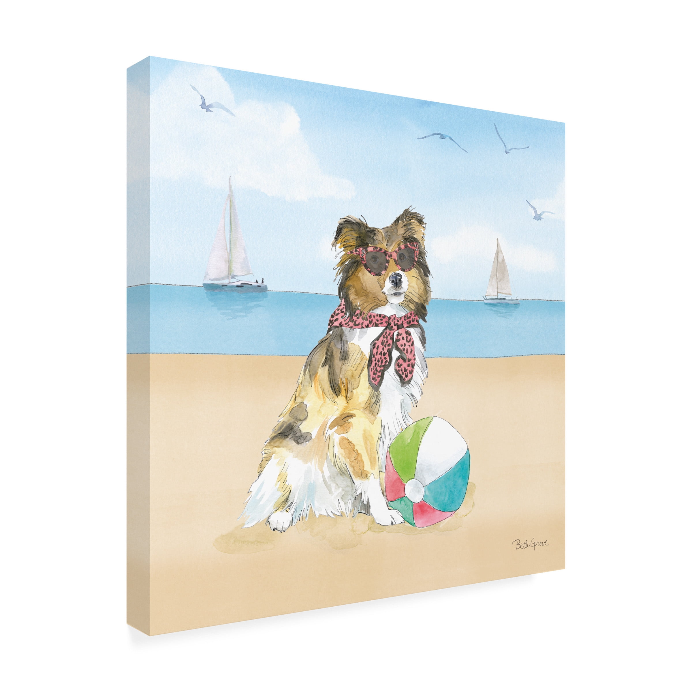 Beth Grove 'Summer Paws V No Words' Canvas Art