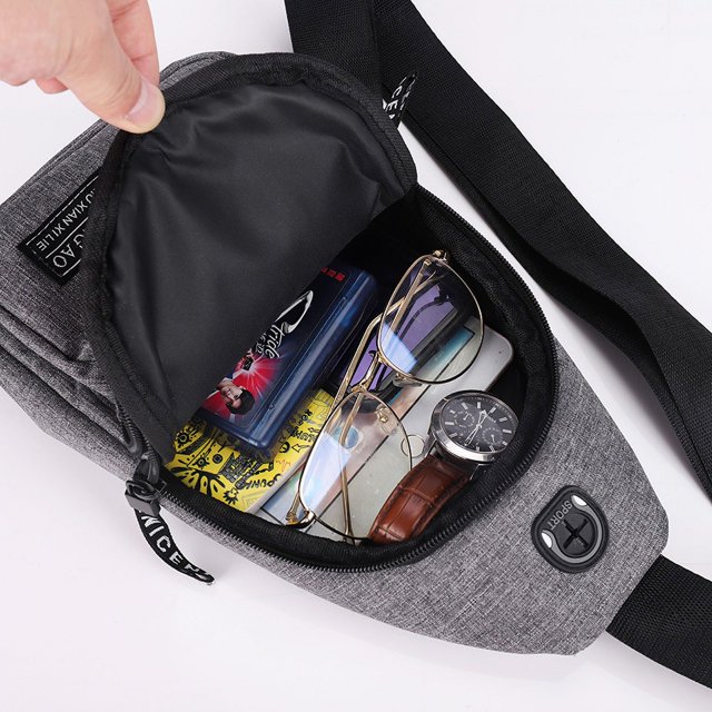 Bolso de pecho informal y cómodo para hombre, de tela Oxford, para deportes, viajes, con caja registradora, tipo bandolera