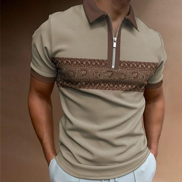 Chemises pour Hommes T-shirt Décontracté à Manches Courtes Imprimé Col en V