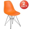 thumbnail image 3 of 2 Pk. Elon Series Orange Plastic Chair with Chrome Base, 3 of 8