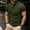 Army Green, variant on Zylanna Men's Button Polo Shirts Tee, Turndown Collar Solid Color Summer Short Sleeve Casual Pullover for Men Black Size M