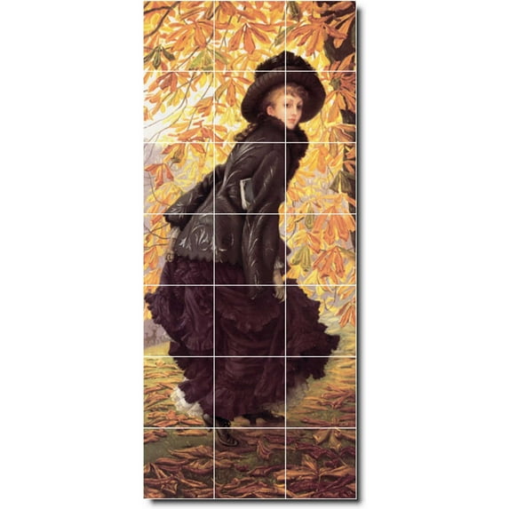 Ceramic Tile Mural-James Tissot Women Painting 121. 18" w x 42" h using (21) 6 x 6 ceramic tiles