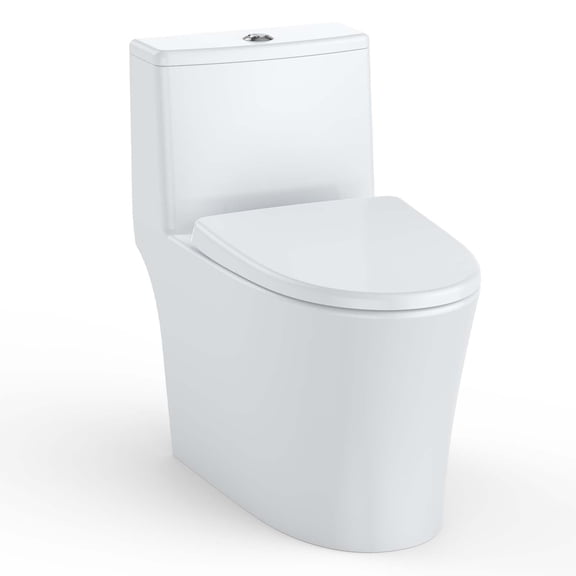Yeshouse One-Piece Ceramic Toilet, Modern Bathroom Toilet with Siphon Flush & Easy-Clean PP Cover