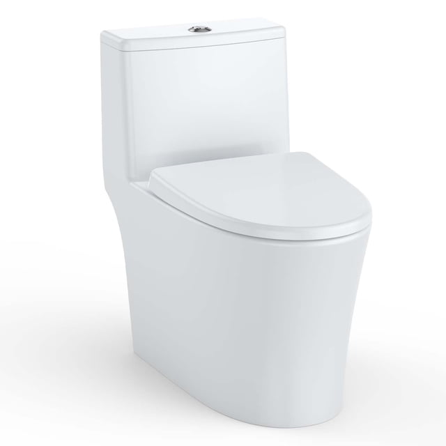 QinaQin One-Piece Ceramic Toilet with PP Cover, Siphon Flush, Easy Clean Design for Modern Bathroom Use
