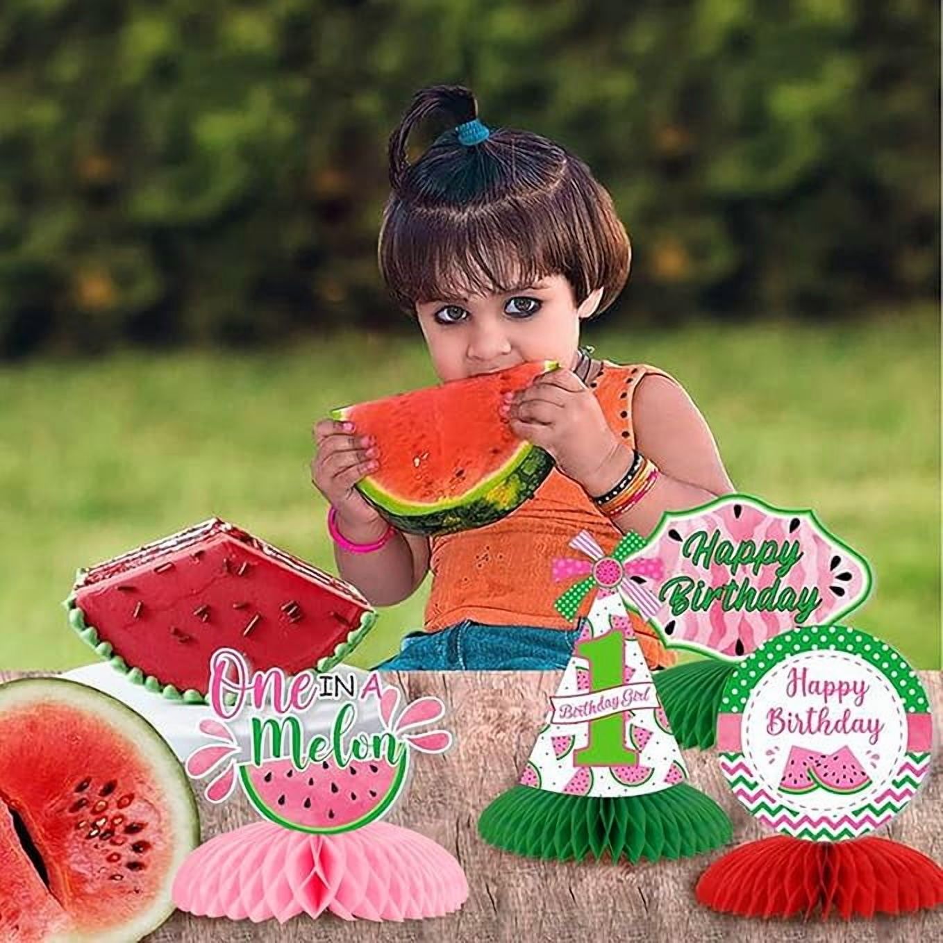Watermelon Party Decorations,One in a Melon Party Decorations Watermelon Honeycomb Centerpieces, Watermelon 1st Birthday Decor for Summer Fruit Birthday Baby Shower Party Supplies