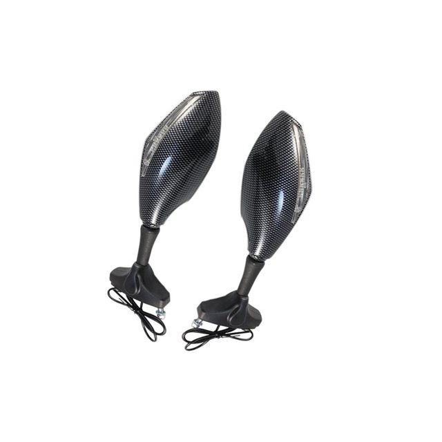 Kenally 2 uds espejo retrovisor para motocicleta luz cálida negro motocicleta Led intermitente espejo Accesorios para motos No.2 Kenally VI008819-02