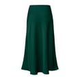thumbnail image 5 of SXcggal Womens Elegant High Waist Skirt Solid Color Satin Dress Elegant Elastic Waist Skirt Fashionable Comfortable Casual Women's Skirt, 5 of 5