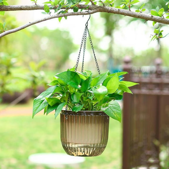 BNNG Hanging Planter Self Watering 24 Inch, Indoor Outdoor Hanging Baskets, Hanging Flower Pots with Drainage Hole Kinds of Plant Hangers for Garden Home Decor Self Watering Hanging Pots