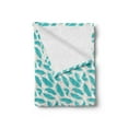 thumbnail image 2 of Turquoise Soft Flannel Fleece Blanket, Quills Design Bird Feathers Abstract Animal Elements Nature Inspired, Cozy Plush for Indoor and Outdoor Use, 60" x 80", Turquoise White Beige, by Ambesonne, 2 of 5