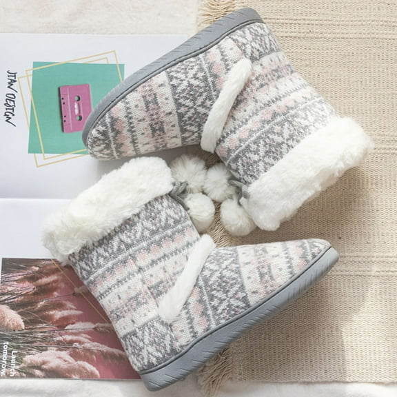 STRANDCHIC Women's Slipper Boots with Durable Rubber Sole, Furry Booties in Assorted Colors