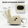 thumbnail image 7 of Barara King Reclining Chair Sofa with Rocker and Swivel, Heat Massage Single Recliner with Pu Leather Material for Living Room, Bedroom, Beige, 7 of 7