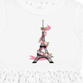 thumbnail image 4 of Inktastic Eiffel Tower in Paris with Flowers and Pink Banner Girls Toddler Dress, 4 of 5