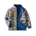 thumbnail image 3 of Toddler Kids Fleece Jackets Baby Boys Girls Winter Warm Zip-Up Lightweight Cute Print Long Sleeve Casual Coats With Pockets For Gifts,Blue 2,10 Years, 3 of 3