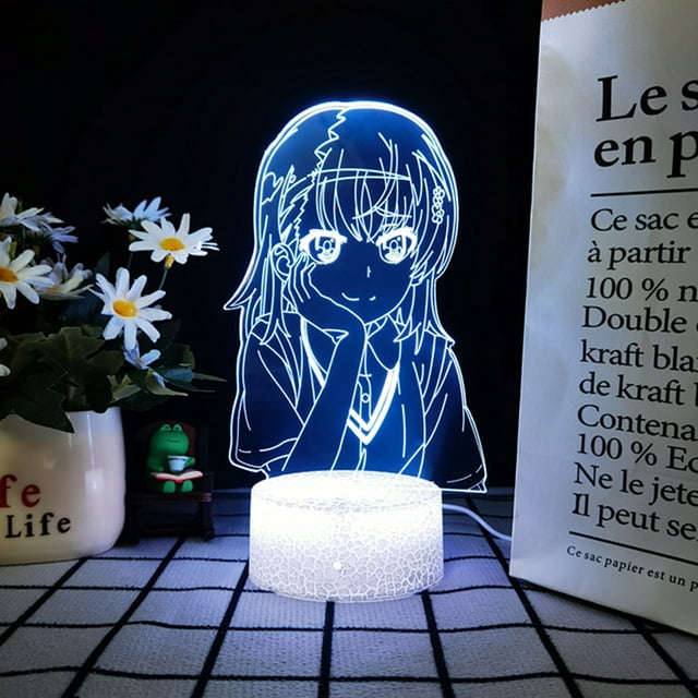 Luz nocturna LED 3D A Certain Scientific Railgun Misaka Mikoto