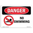 thumbnail image 1 of SignMission OS-DS-A-1218-L-1709 12 x 18 in. OSHA Danger Sign - No Swimming, 1 of 1