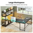 thumbnail image 6 of 63" Reversible U Shaped Computer Desk with 5-tier Bookshelf,Home Office Desk with LED Lights, 6 of 7