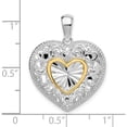 thumbnail image 3 of Silver/14K Two-Tone Sterling Silver Polished Fancy Heart W/14K Accent Pendant - Jbsp, 3 of 5