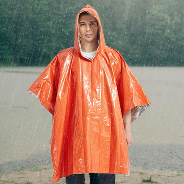 Impermeable Impermeable de emergencia Poncho Aislamiento en frío Manta desechable Equipo de supervivencia