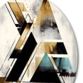 thumbnail image 3 of Designart "Boho Greens Triangular Intrigue III" Modern Geometric Metal Round Art Living Room, 3 of 5