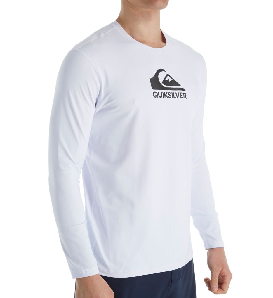 Men's Quiksilver UQYWR3053 Solid Streak Long Sleeve Rash Guard (White L)
