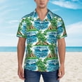 thumbnail image 4 of Goofa Hawaii Palms Hawaiian Shirt for Men, Unisex Summer Beach Casual Short Sleeve Button Down Shirts,Aloha Tropical Floral print shirt-Small, 4 of 9
