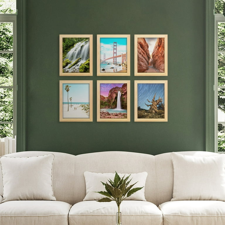 Free Shipping! Wexford Home Natural Wood Picture Frames Set of 6