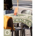 thumbnail image 5 of nqOlkjepod Sage Green Outdoor Tablecloth with Umbrella Hole & Zipper, Southwest Tribal Antique Boho-Chic Farmhouse Square Table Cover 60x60 Inch, Dining Waterproof Table Cloth Protector for Patio, 5 of 7