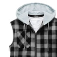thumbnail image 4 of BSDJILFG Mens Summer Hoodies Vintage Plaid Sleeveless Workout Tank Top Full Zip Up Breathable Gym Shirts M-3XL, 4 of 4