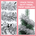 thumbnail image 4 of 50FT Silver Christmas Tinsel Twist Garland - 2.5" Wide, Shiny Metallic Decor for Indoor & Outdoor Use, Ideal for Xmas Trees, Stairs, Fireplaces & Party Decorations, 4 of 8