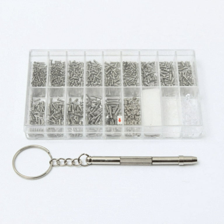 Branded 1000 Pcs Tiny Screws Nut with Screwdriver for Watch Eyeglass Repair Tool Set