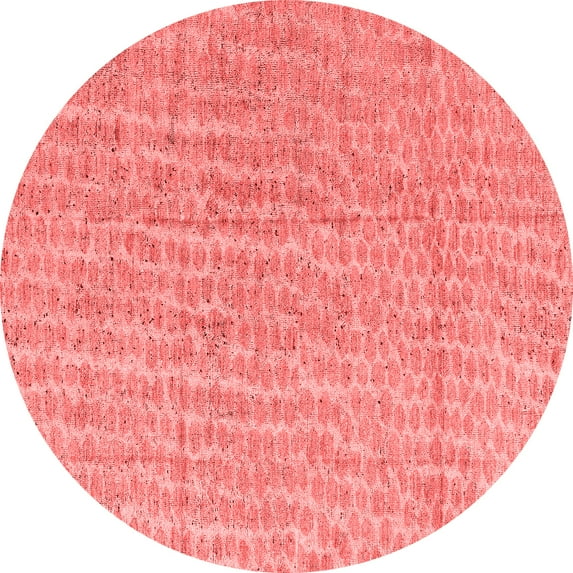 Ahgly Company Indoor Round Abstract Red Modern Area Rugs, 5' Round
