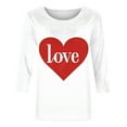 thumbnail image 5 of Cadancy Valentines Womens Tops Love Heart Graphic 3/4 Sleeve Crew Neck Tunic Blouses Pullover Cute Funny Casual Loose Tee Shirts Trendy Vintage Outfits, 5 of 6