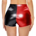 thumbnail image 5 of HSHDLDF Womens Metallic Booty Shorts High Waisted Shiny Rave Bottoms for Dance Festival Costumes, 5 of 5