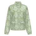 thumbnail image 5 of Jackets for Women Winter Coat Jackets Flannel Stand Collar Jacket(Pale Green Textured Pattern Repeat,Size:S-4XL), 5 of 7