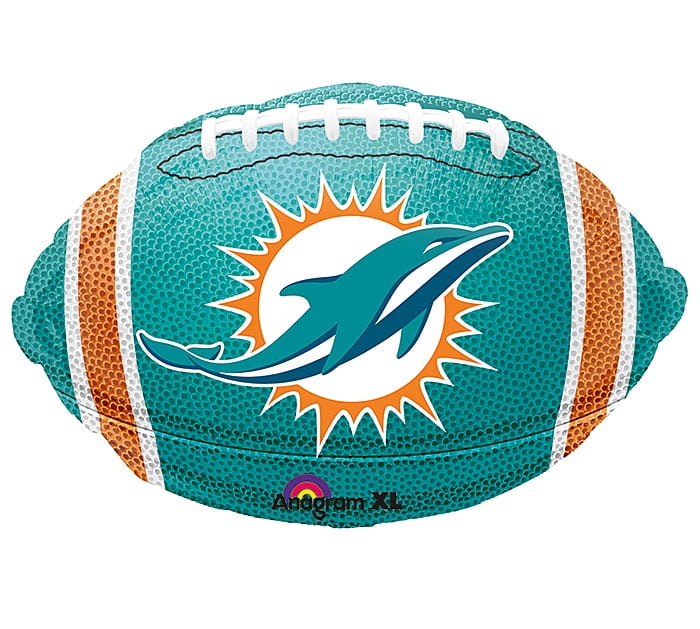 Miami Dolphins Football Party Balloon Pack, 17pc, Teal Orange White 