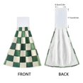 thumbnail image 3 of Yayeee Kitchen Hanging Hand Towels Set of 2 with Loop Bathroom Absorbent Tie Towel, Green and White Plaid Pattern, 3 of 7