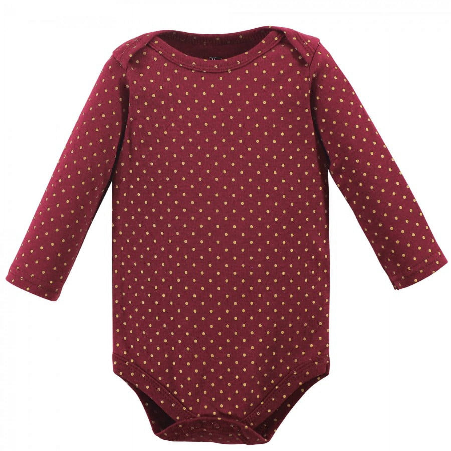 Hudson Baby Infant Girl Cotton Long-Sleeve Bodysuits, Pumpkin Spice, Newborn