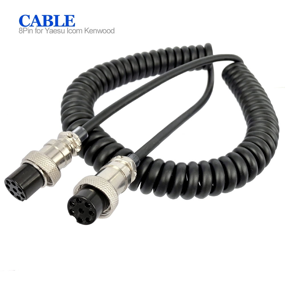 8 Pin Microphone Extension Cable Fits for Yaesu Kenwood Icom Walkie