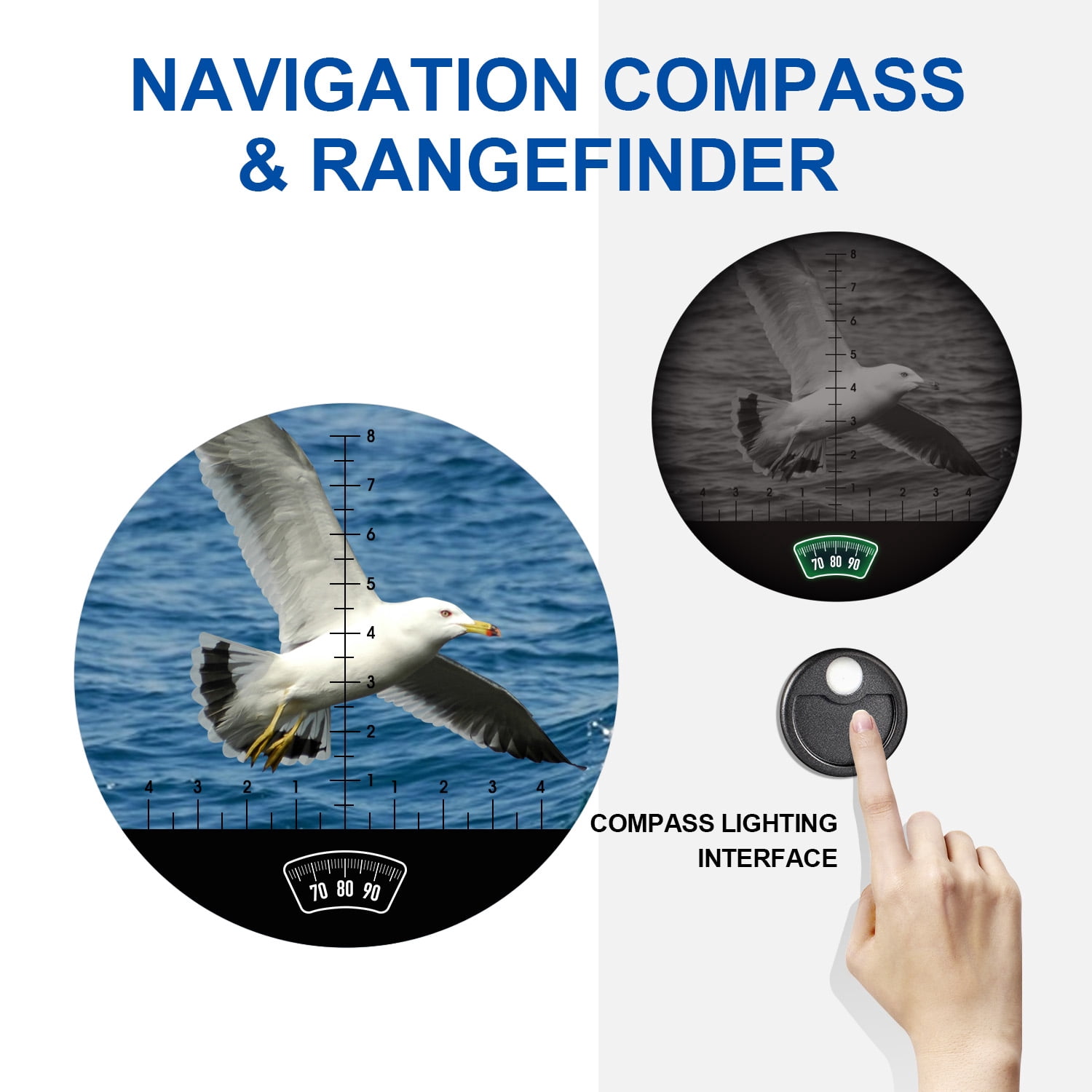 Marine Binoculars 7x50 Waterproof,HD Wide View Clear Image Military Binocular with Rangefinder and Illuminated Compass for Boating Sailing Hunting and Traveling