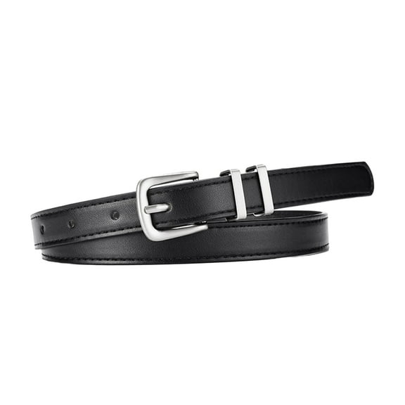 harmtty Women Adjustable Belt Faux Leather Waist Belt Korean Style Adjustable Buckle Belt Women Faux Leather Belt Skirt Jeans Decorative Waistband Fashion Black