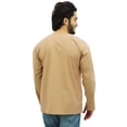 thumbnail image 5 of Atasi Men's Brown Short Kurta Round Keyhole Neck Cotton Tunic Shirt-Large, 5 of 6
