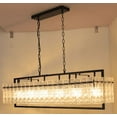 thumbnail image 4 of DingLiLighting 6 Light Black Metal Crystal Ceiling Light Modern Chandelier Hanging Light Fixture Adjustable for Living Room, Kitchen Island, Hallway, Bar, 4 of 8