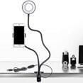 thumbnail image 1 of 2 In 1 360 Degree Mobile Phone Holder Stand Long Arm Flexible Desktop Cip Bracket Photography 3 Modes Dimmable Led Selfie Light, 1 of 4