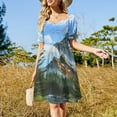 thumbnail image 2 of Bob Ross Inspired Landscape - Mountain Art Sleeveless Dress long dress women summer Summer women's clothing, 2 of 6